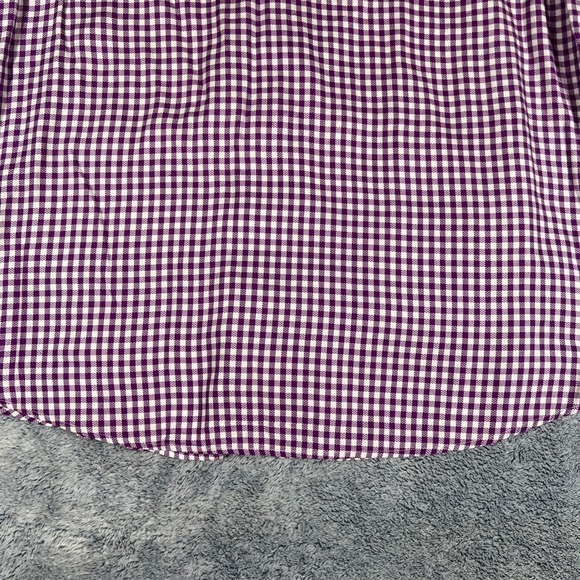 Charles Tyrwhitt Mens Slim Fit Gingham Dress Shirt Purple White 17/33 Cotton - Picture 14 of 16
